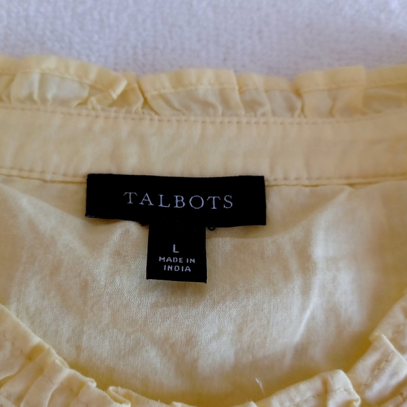 Talbots Yellow Eyelet Button-Front Tunic, Size L - Picture 16 of 16